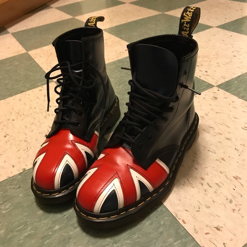 Doc Martens Union Jack Boots- Made in England- UK8
